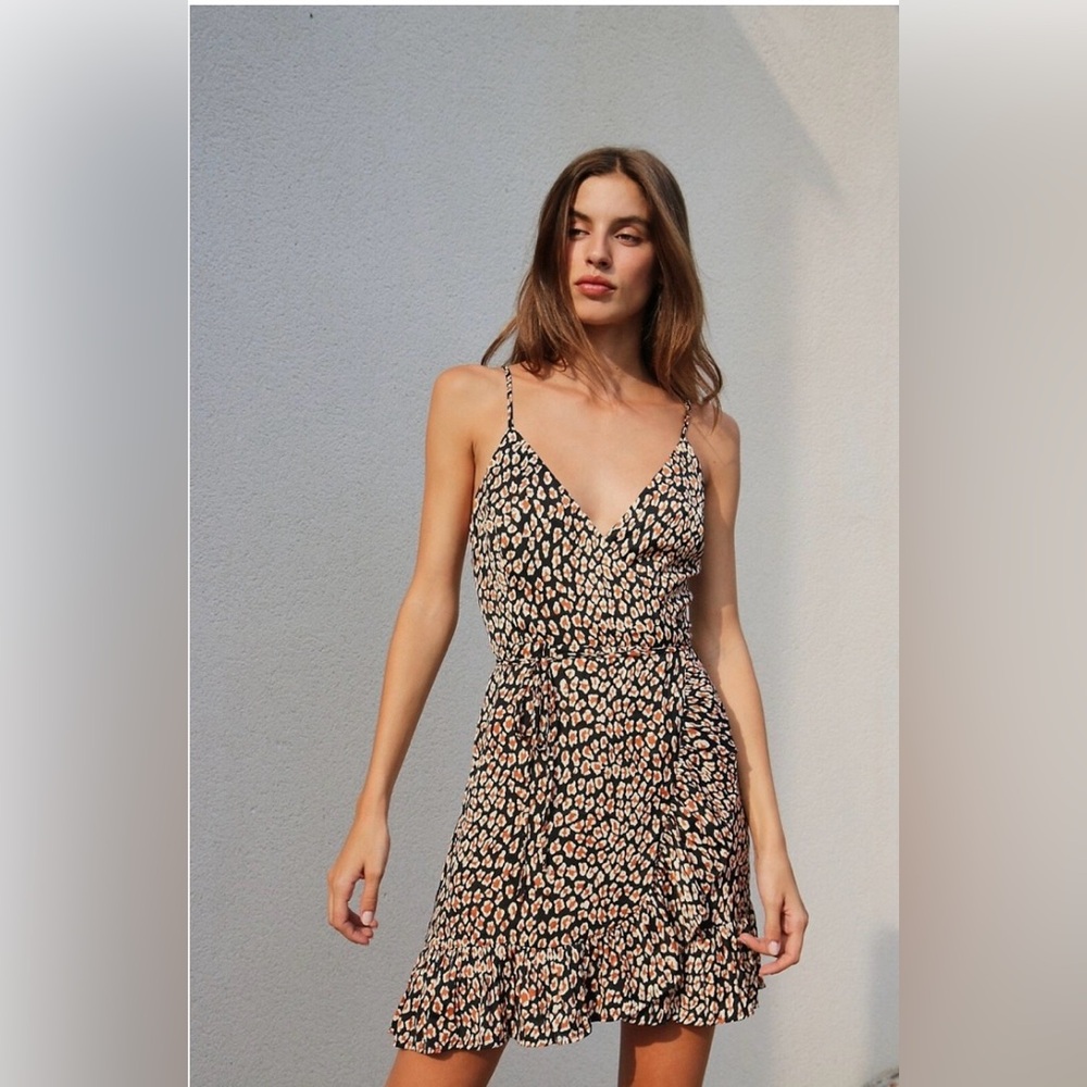 Free People Intimates All My Love Shine Animal Printed Slip Dress Mini Leopard - Picture 11 of 11